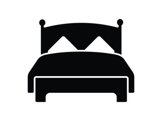 Double Bed Furniture icon. Vector icon isolated on white background