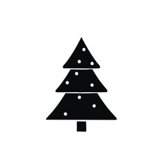 Black stylized Christmas tree with white dots evergreen pine
