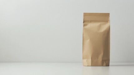 Light beige paper pouch against a plain background