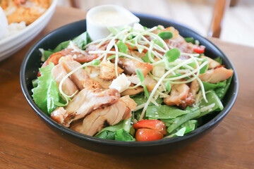pork salad or grilled pork salad or caesar salad or vegetable salad with pork