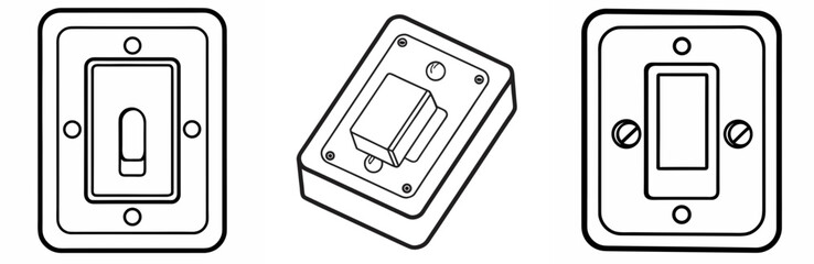 Light Switch Coloring Book Page Outline Design