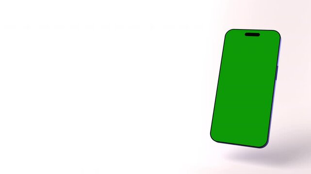 Blue premium Smartphone animated with chroma key on display