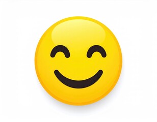 Joyful Yellow Smiley: A Happy, Glossy Emoji Illustration