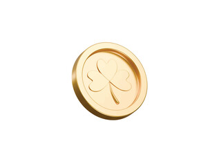 clover coin icon 3d illustration render