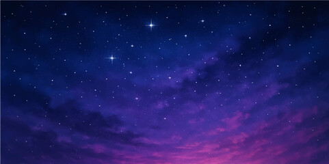 A vibrant, abstract blue space background with a starry night sky and shining nebulae illuminates the dark cosmos