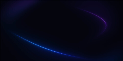 Dynamic flowing blue light lines illuminate a dark abstract background with energetic motion