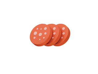 salami slice icon 3d illustration render