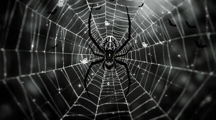 Obraz premium Spider in a detailed intricate web design.