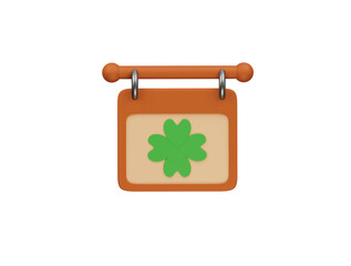 clover board icon 3d illustration render