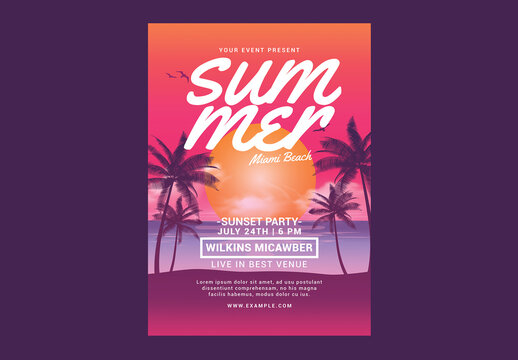 Summer Beach Sunset Flyer