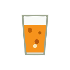 Simple illustration of a pint glass filled with golden-colored, bubbly beverage.