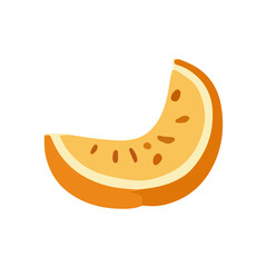 A vibrant, juicy slice of orange, isolated on white.