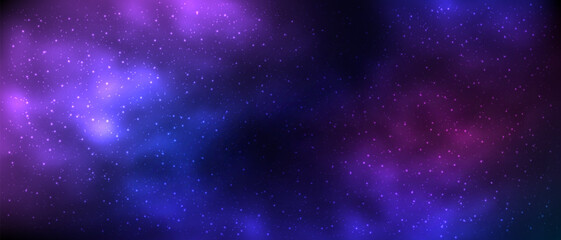 Sky galaxy cloud with Nebula and stars dark night background vector