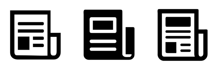 Fototapeta premium Newspaper Icon - Outline Vector Line Art
