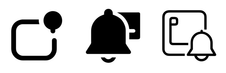 Fototapeta premium Notifications Icon - Outline Vector Line Art