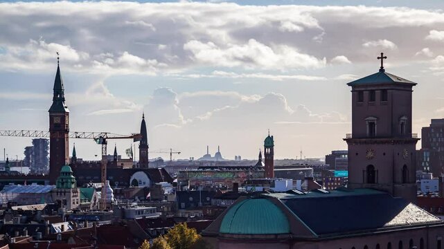Stunning timelapse of Copenhagen featuring iconic towers and skyline