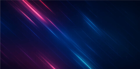 Electrifying Symphony: Neon streaks of vibrant pink and blue dance across a deep navy backdrop, creating a dynamic and modern abstract composition. 