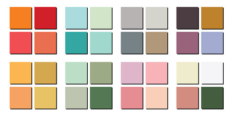 Abstract Colored Palette Guide. Color Palette Swatch Vector Set – Designer Color Combinations Chart for Branding and Graphics