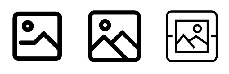 Picture Icon - Outline Vector Line Art