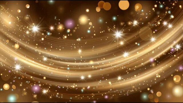 Golden light streaks with sparkling stars and glowing bokeh create magical festive glow and shine full of warm golden sparkle and celebration bokeh star streak shine festive glow - Powered by Adobe
