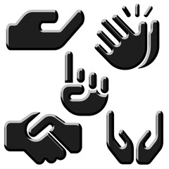 set of black hand icons