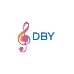 Fototapeta premium DBY “Colorful music logo with human faces and treble clef design” DBY Later Logo, “Creative music academy logo with silhouette heads and notes” 