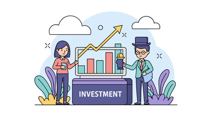 Business Investment Growth Concept with People and Charts