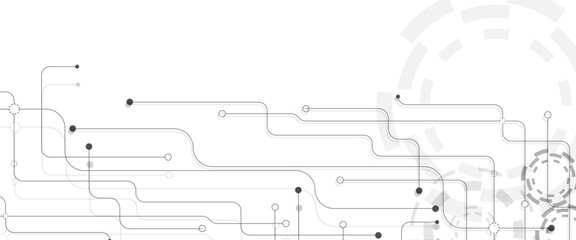 Vector abstract technology on a white background. Technology black circuit diagram.