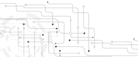 Vector abstract technology on a white background. Technology black circuit diagram.