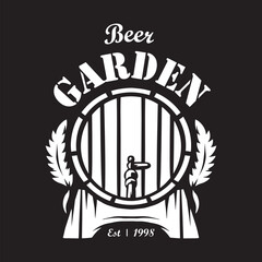 Vintage beer keg illustration