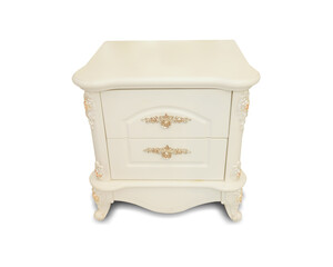 Vintage table antique furniture isolated on white background. This has clipping path.