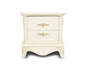 Vintage table antique furniture isolated on white background. This has clipping path.