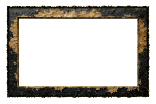 An empty, ornate antique wooden picture frame with a gold border for your vintage photo decoration