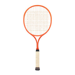 Minimalistic 2D flat icon featuring a badminton racket, clean vector design, simple illustration style, isolated on a white background, modern element in vector and EPS format.