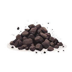 Minimalistic 2D flat icon featuring an ash pile, clean vector design, simple illustration style, isolated on a white background, modern element in vector and EPS format.