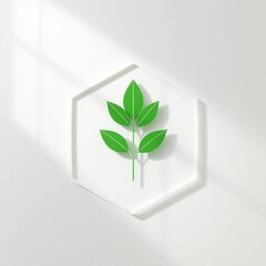 A geometric logo for plant nutrition, featuring gentle soft light, diffused shadows, subtle illumination, clean lines, balanced symmetry, and visual clarity