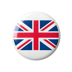 British Flag Button on Transparent Background