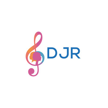 DJR &ldquo;Creative music logo with human silhouettes and treble clef in gradient colors, DJR Later Logo, modern artistic design isolated on white background&rdquo;
