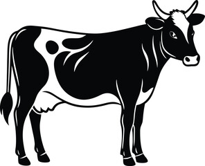 Cow Vector Silhouette Art Icon
