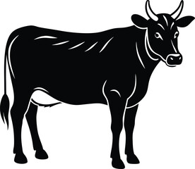 Cow Vector Silhouette Art Icon
