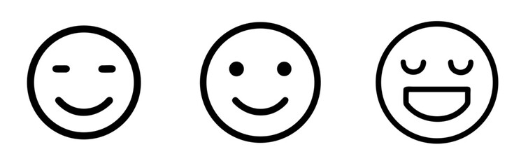 Fototapeta premium Smile Icon - Outline Vector Line Art