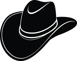 Beautiful Black Cowboy Hat Vector Illustration Silhouette
