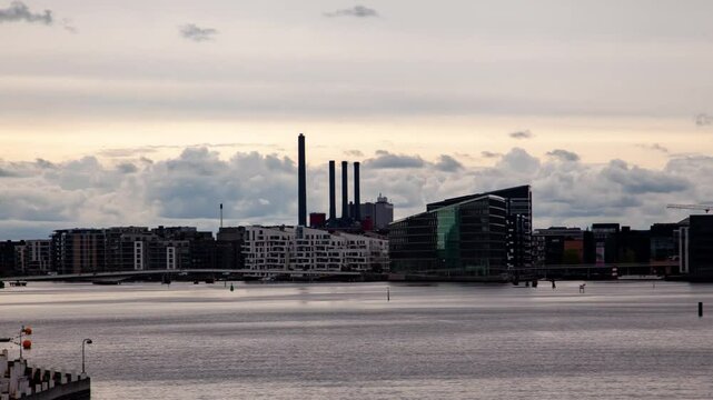 Copenhagen's Captivating Cityscape Timelapse with Skyline and Waterway