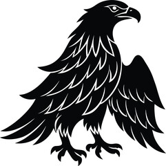 Beautiful Black Eagle Vector Illustration Silhouette
