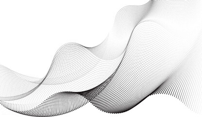 A fluid interplay of dynamic halftone waves and streaming particle flow – abstract dotted motion art that evokes energy, frequency, and digital rhythm.