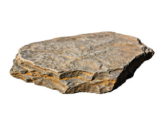 Flat natural stone slab isolated on white
