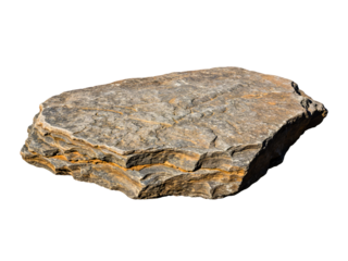 Flat natural stone slab isolated on white
