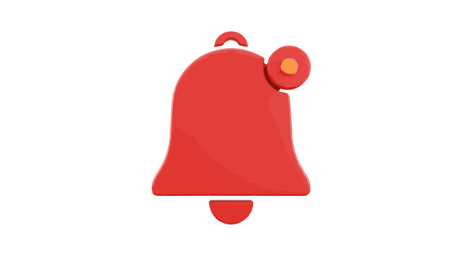 Vibrant Red Notification Bell Icon Symbolizing Alertness and Timely Reminders