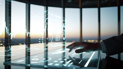 Scientist Interacting with Holographic Molecular Structure in Modern High-Tech Office
 - Powered by Adobe