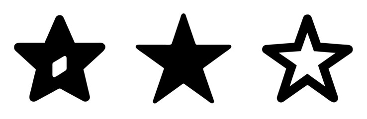 Fototapeta premium Star Icon - Outline Vector Line Art